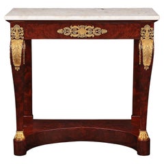 French Early 19th Century First Empire Period Mahogany and Ormolu Console