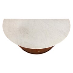 French Early 19th Century Flamed Mahogany Demilune Console Cabinet