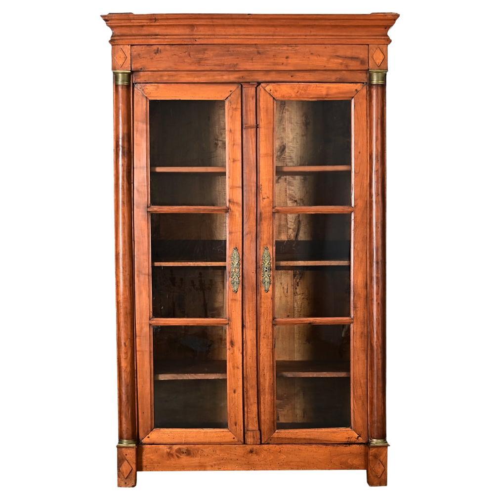 French Early 19th Century Fruitwood Empire Bibliotheque For Sale