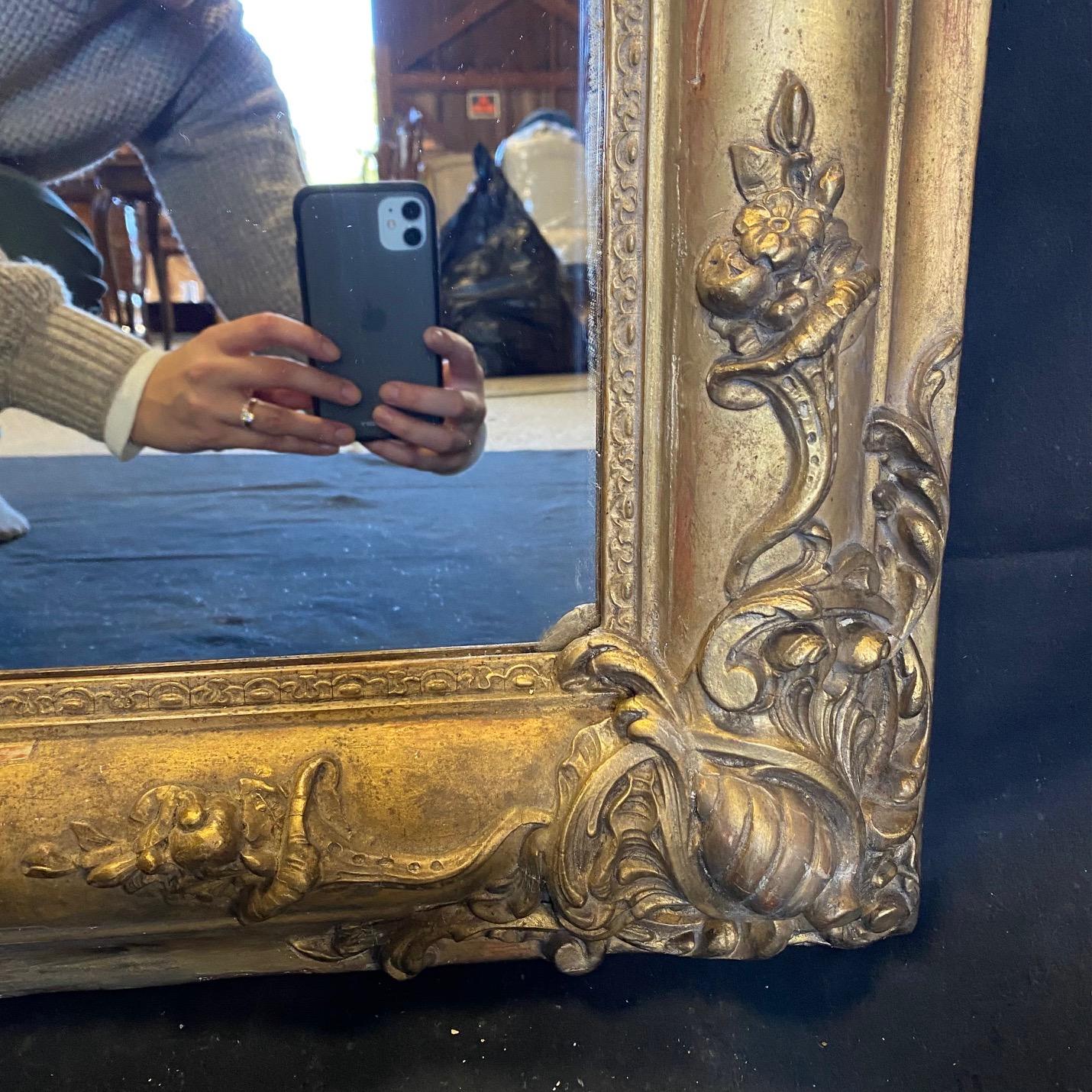 French Early 19th Century Gold Gilt Neoclassical Renaissance Mirror from Paris For Sale 3