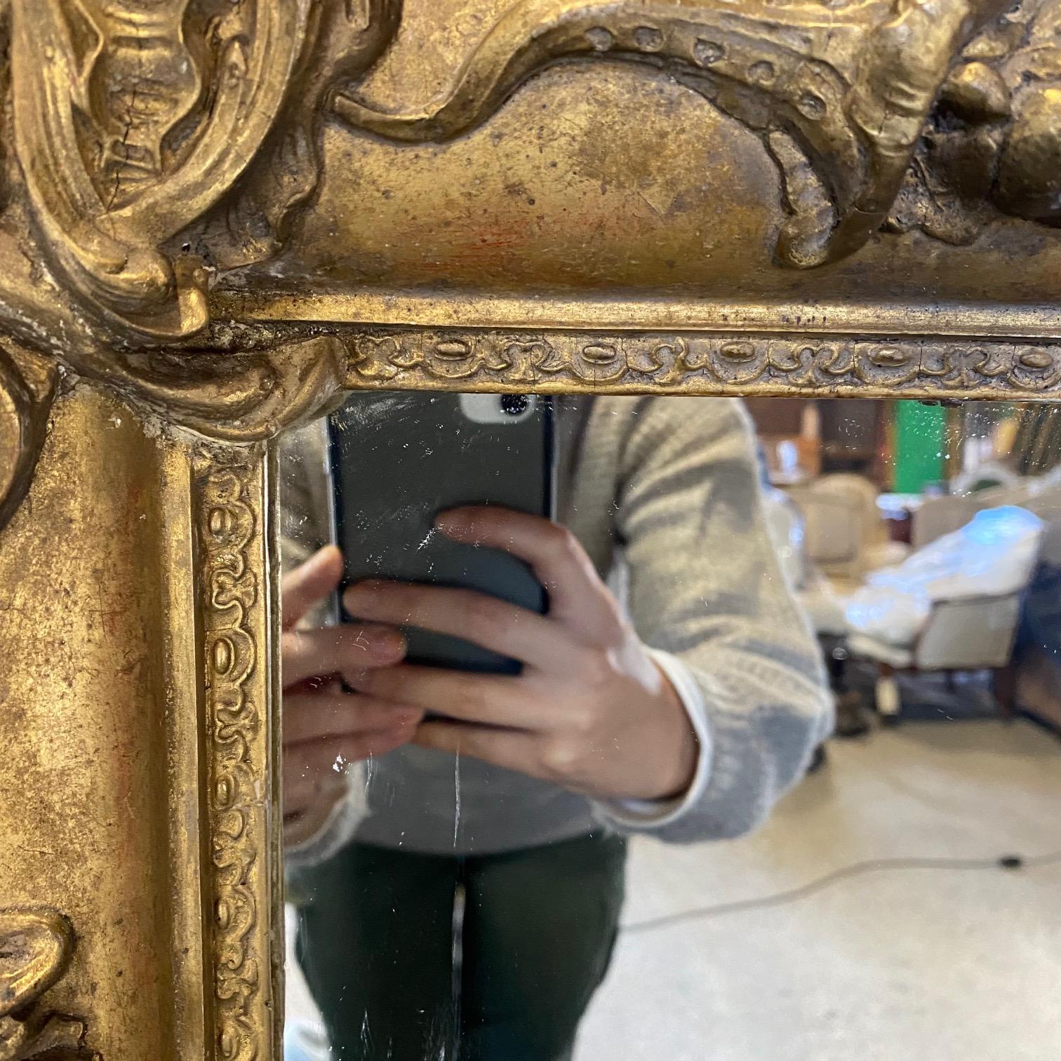 French Early 19th Century Gold Gilt Neoclassical Renaissance Mirror from Paris For Sale 4