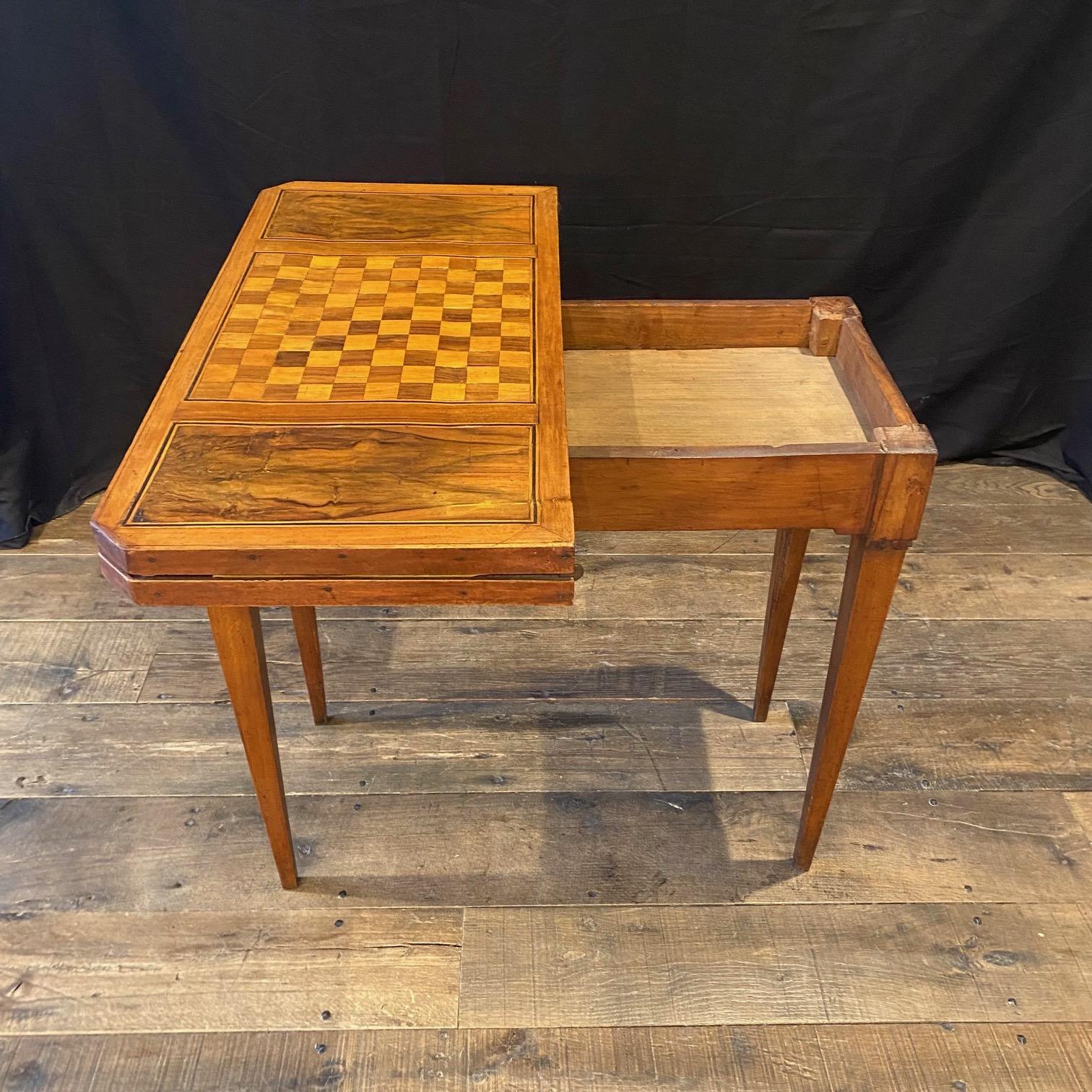 French Early 19th Century Inlaid Neoclassical Game Table 8