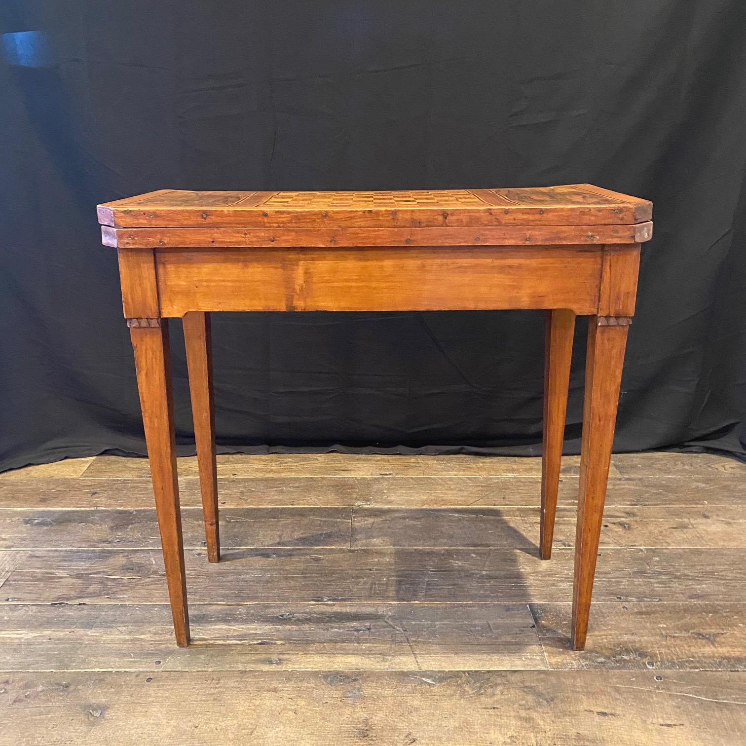 French Early 19th Century Inlaid Neoclassical Game Table 9