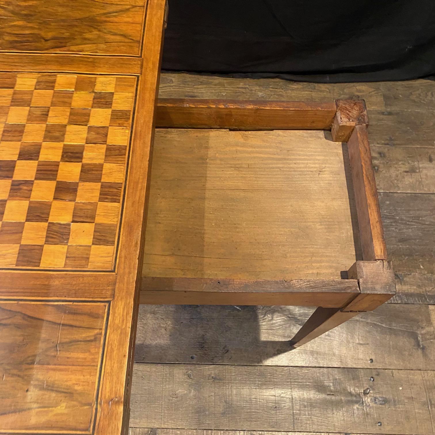 French Early 19th Century Inlaid Neoclassical Game Table 4