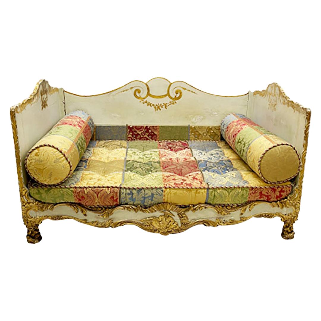 French Early 19th Century Large Impressive Gilt Wooden Directoire, Daybed