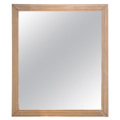 French Early 19th Century Large Wall Mirror With Reeded Frame & Original Mercury