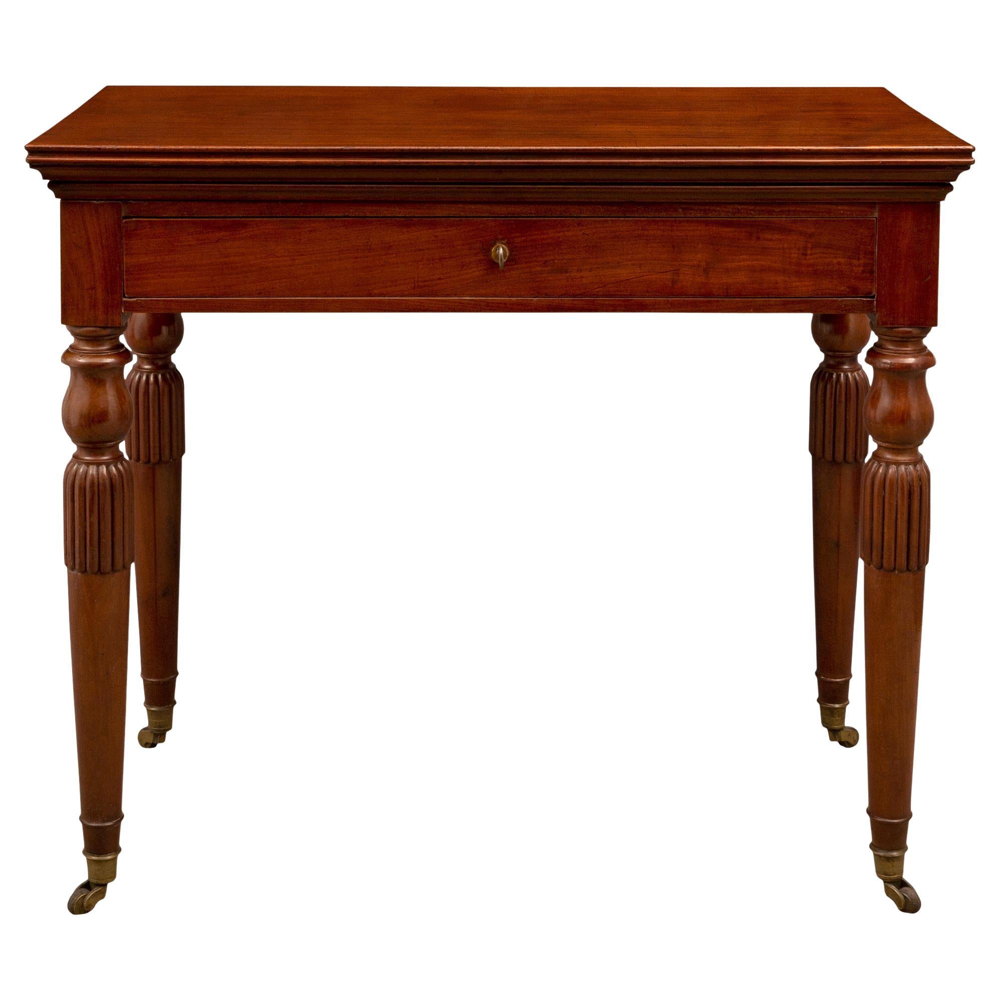 French Early 19th Century Louis Philippe Period Mahogany Side Table/Desk For Sale
