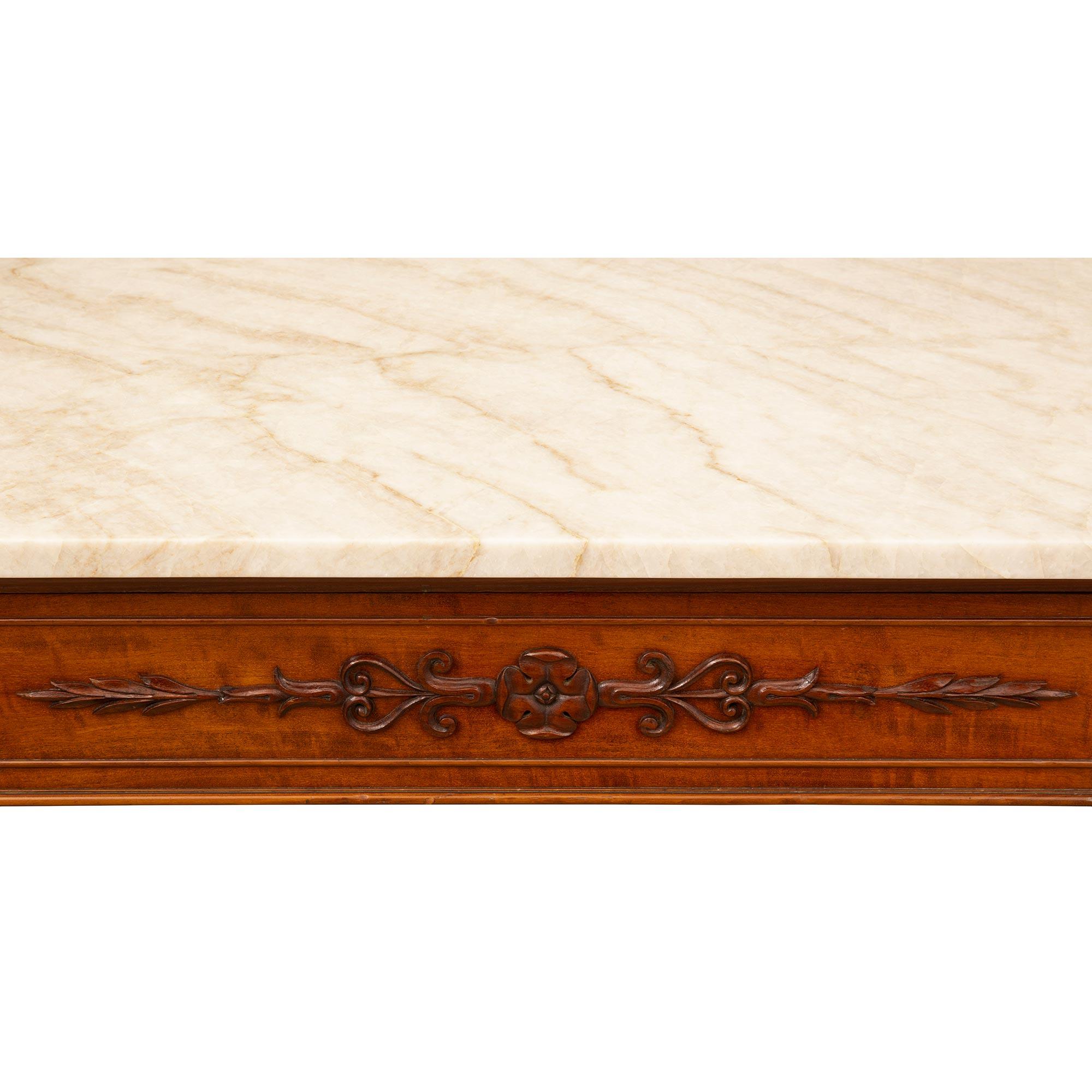 French Early 19th Century Louis Philippe St. Mouchette Mahogany & Marble Console For Sale 3