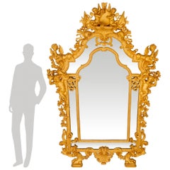 French early 19th century Louis XIV st. Giltwood mirror