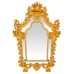 Antique French early 19th century Louis XIV st. Giltwood mirror