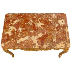 French Early 19th Century Louis XV St. Giltwood And Marble Center Table