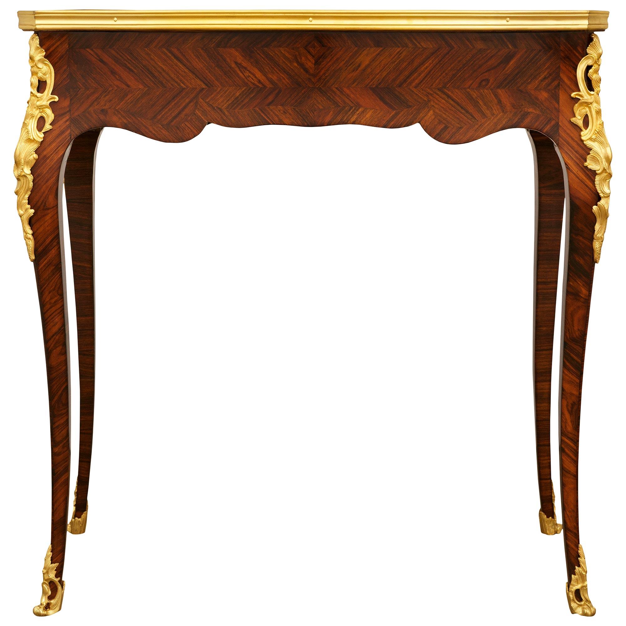 French early 19th century Louis XV st. Kingwood and Ormolu desk/side table For Sale 7