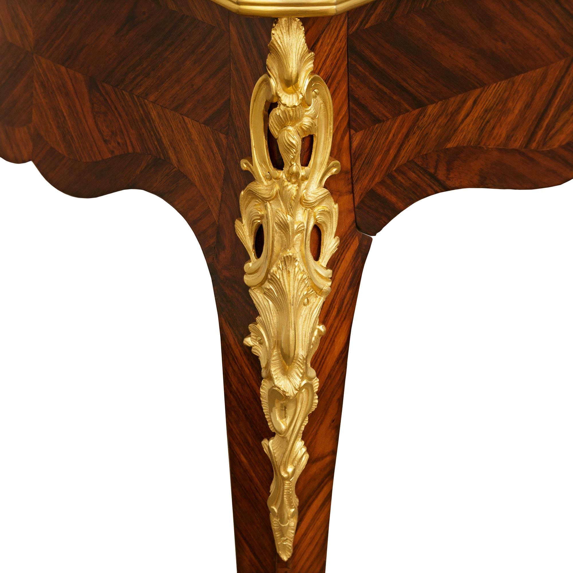 French early 19th century Louis XV st. Kingwood and Ormolu desk/side table For Sale 1