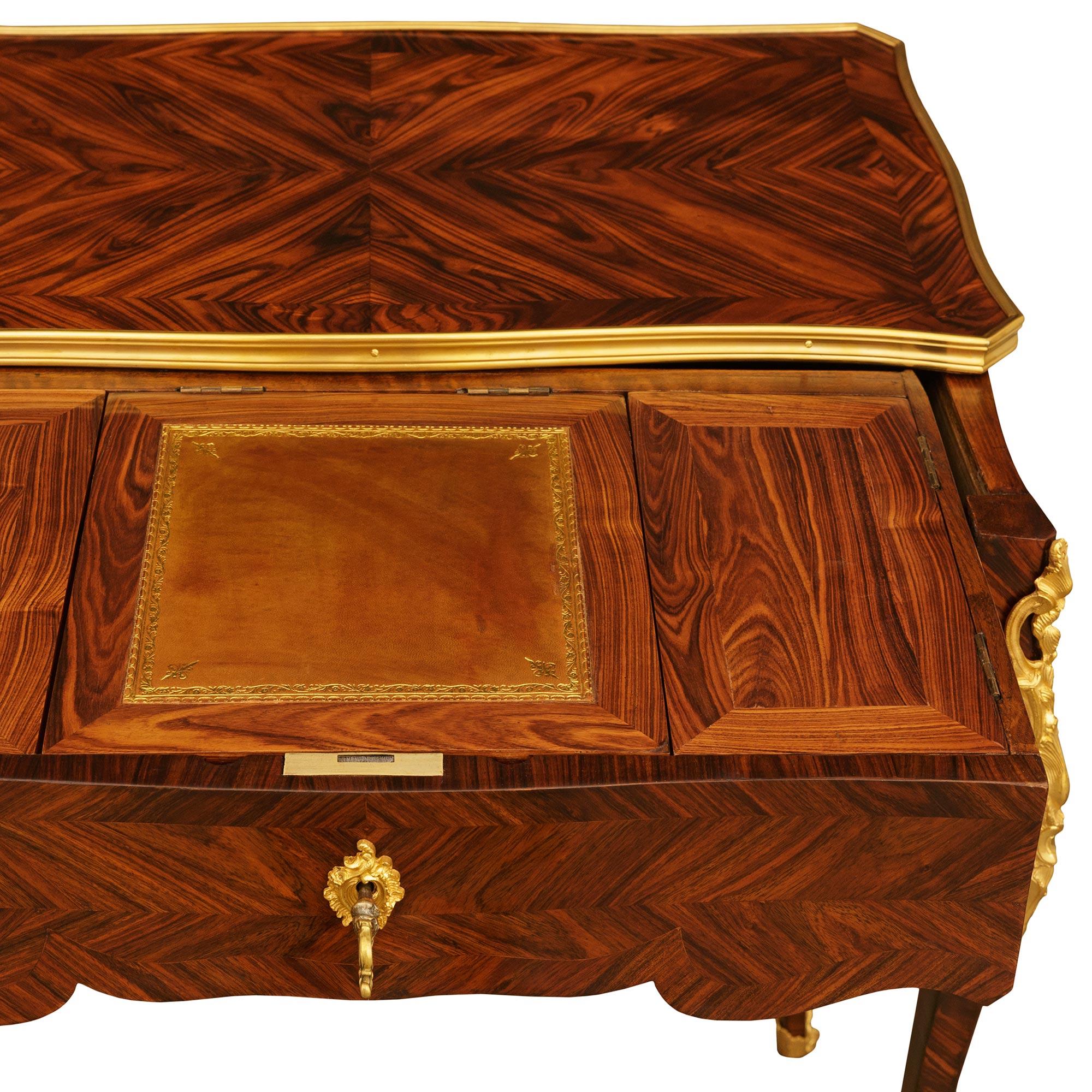 French early 19th century Louis XV st. Kingwood and Ormolu desk/side table For Sale 3