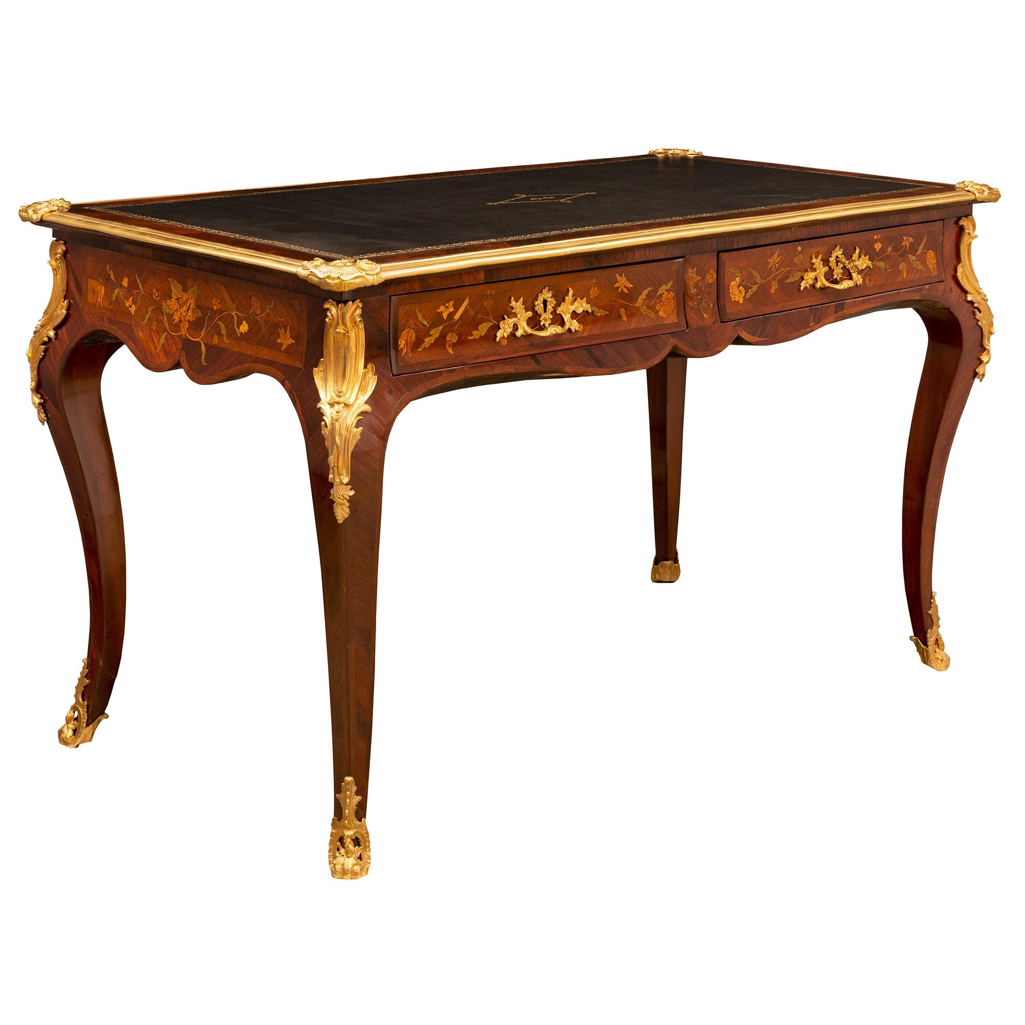 Ormolu French, Early 19th Century, Louis XV Style Bureau Plat For Sale