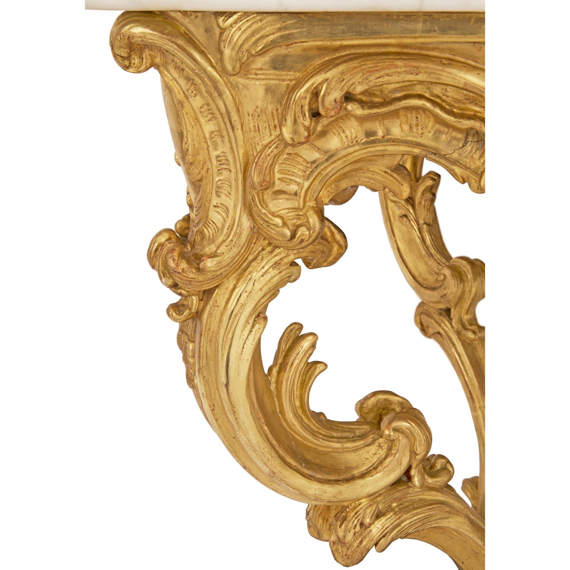 Französische Konsole im Louis-XV-Stil des frühen 19. Jahrhunderts und passender Spiegel im Angebot 4