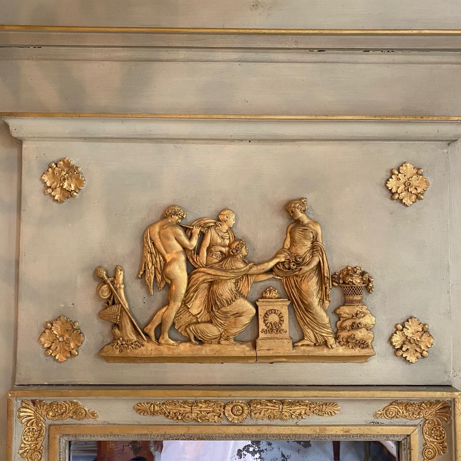 Français Miroir Trumeau français du début du XIXe siècle d'époque Louis XVI en vente