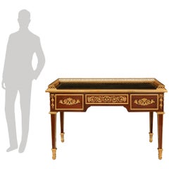 French early 19th century Louis XVI st. Mahogany and Ormolu desk