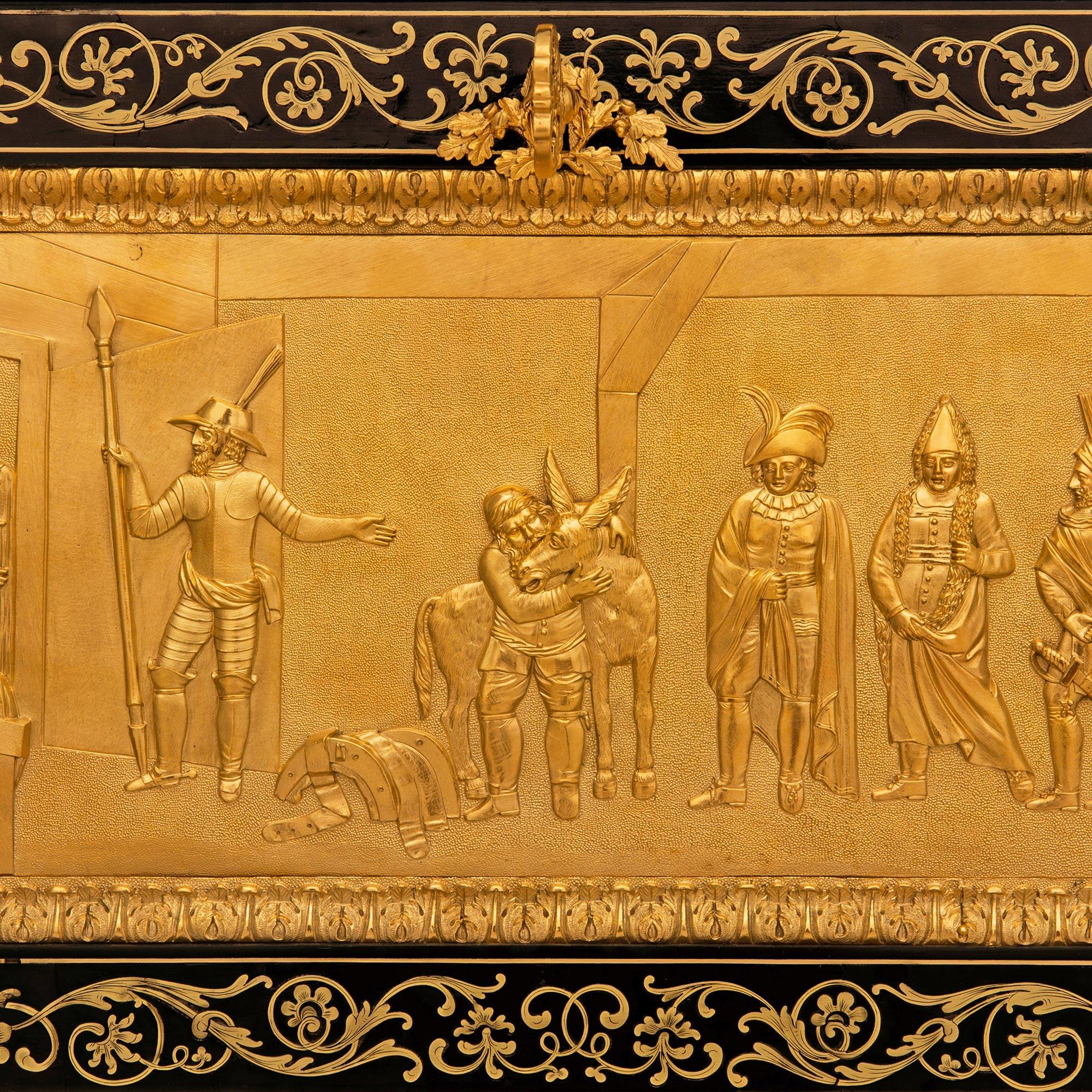 Scatola Boulle francese dell'inizio del XIX secolo in stile Luigi XVI, con ormolatura e legno ebanizzato. in vendita 3