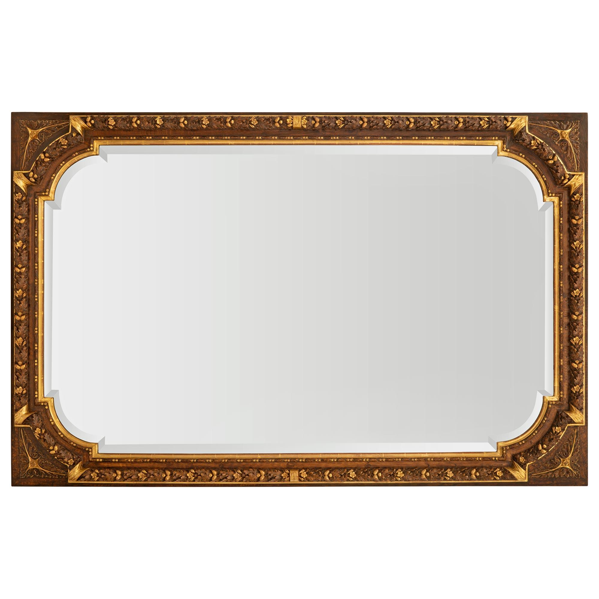 Miroir français du début du XIXe siècle, style Louis XVI, en bois patiné et bois doré en vente 2