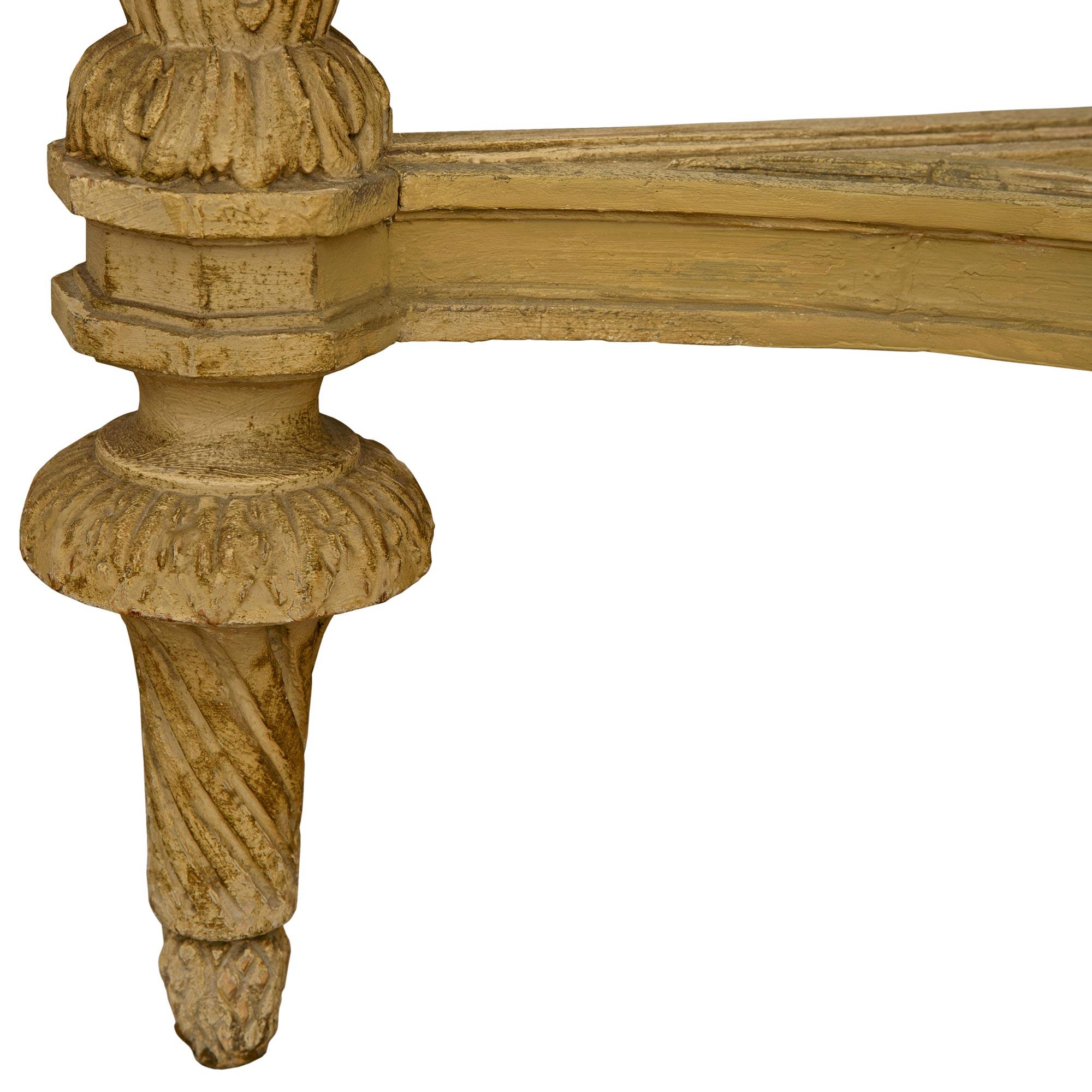 Consolle in legno patinato e marmo di Trets francese dell'inizio del XIX secolo in stile Luigi XVI in vendita 3