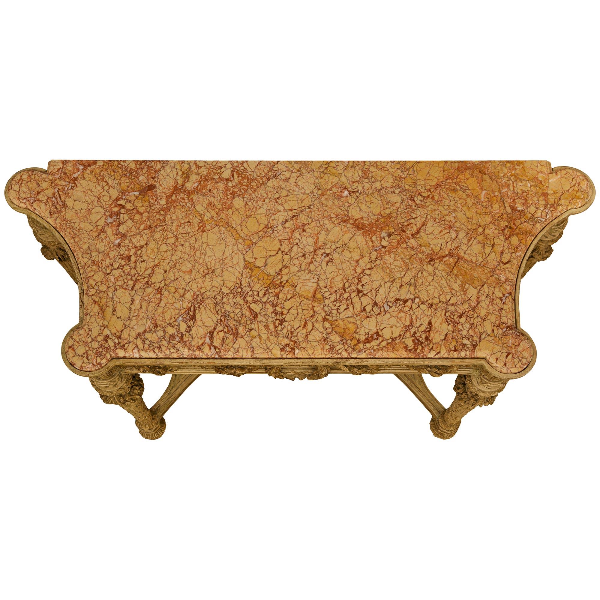 Consolle in legno patinato e marmo di Trets francese dell'inizio del XIX secolo in stile Luigi XVI in vendita 4