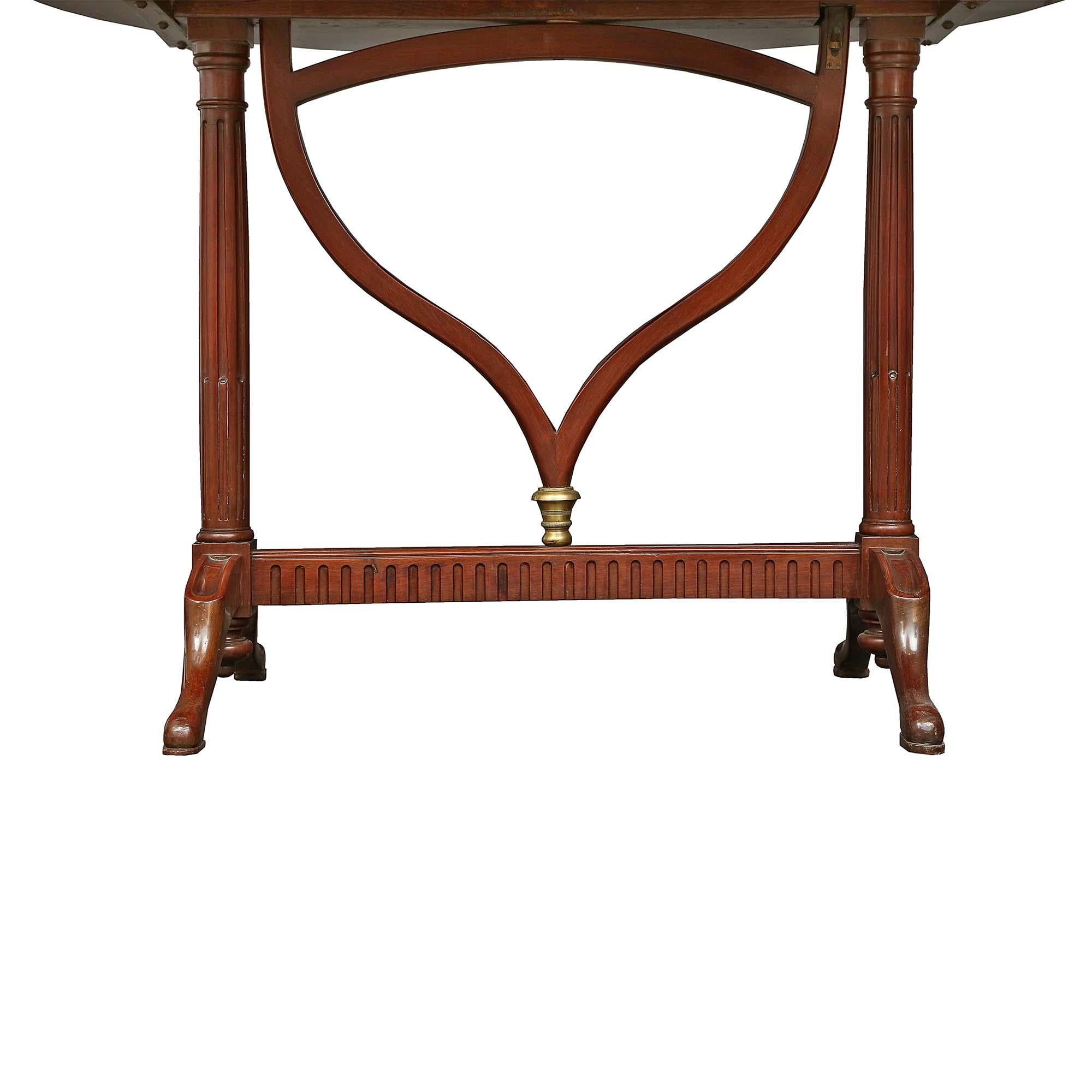 French Early 19th Century Louis XVI St. Solid Mahogany Gateleg Table 2