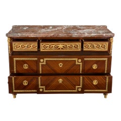French Early 19th Century Louis XVI St. Tulipwood and Ormolu Chest