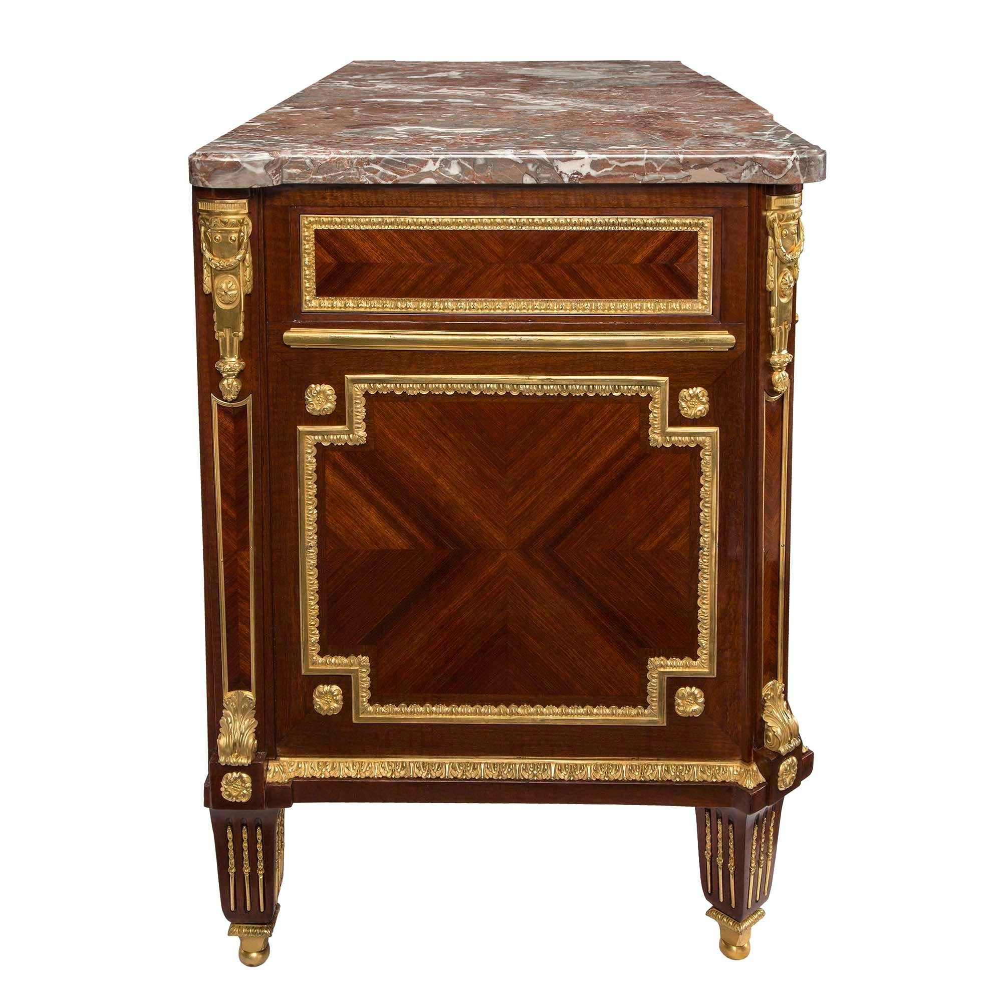French Early 19th Century Louis XVI St. Tulipwood and Ormolu Chest For Sale 2