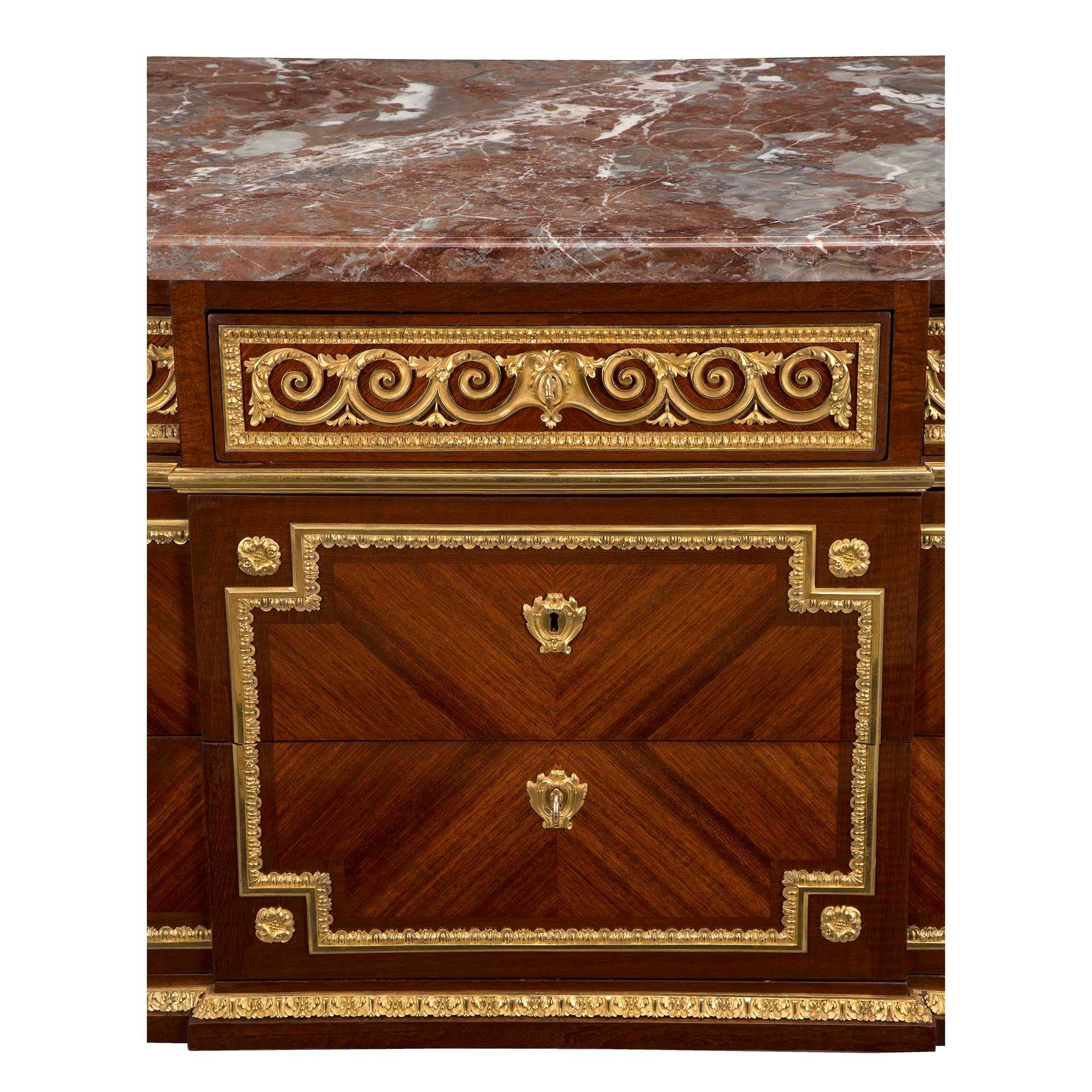 French Early 19th Century Louis XVI St. Tulipwood and Ormolu Chest For Sale 3