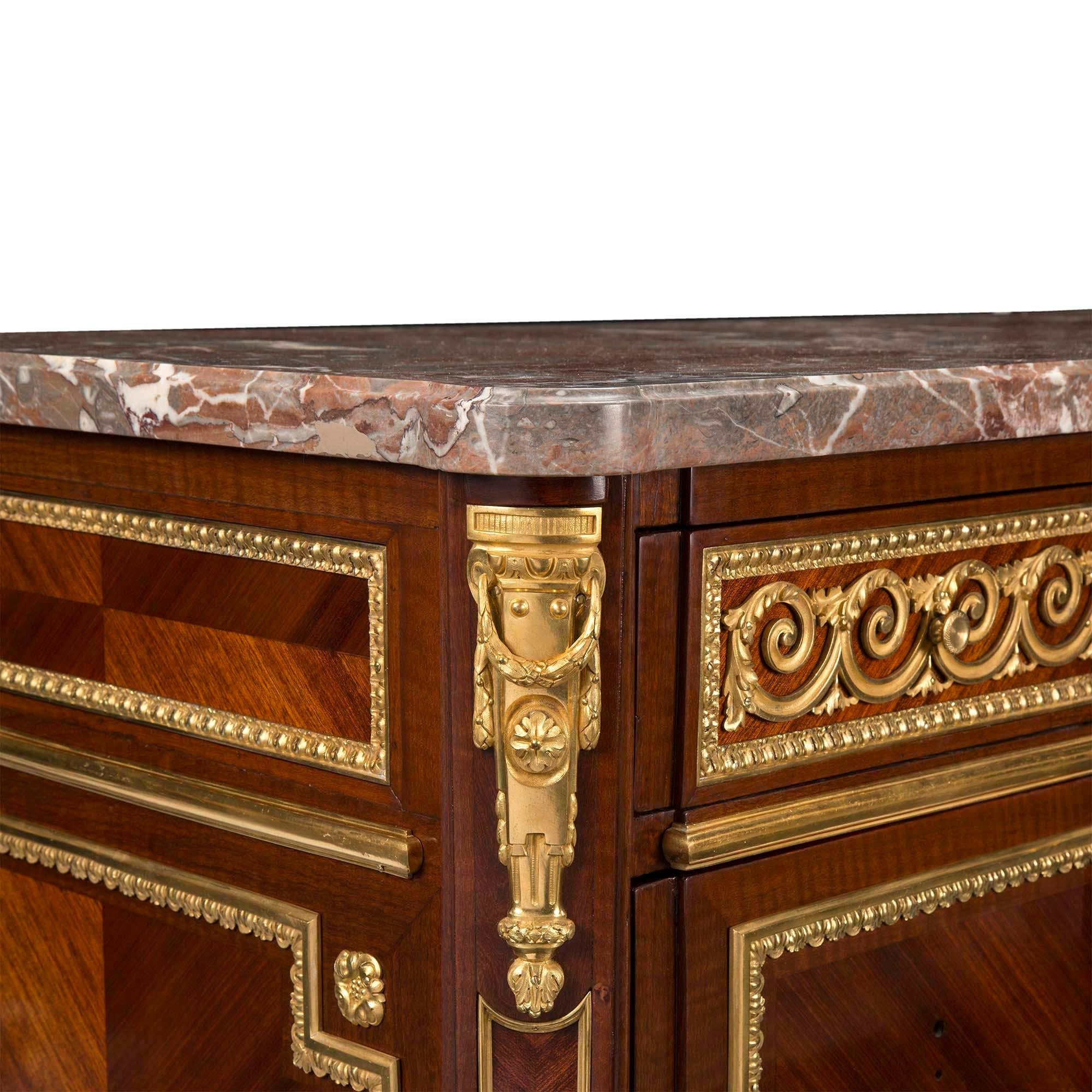 French Early 19th Century Louis XVI St. Tulipwood and Ormolu Chest For Sale 4