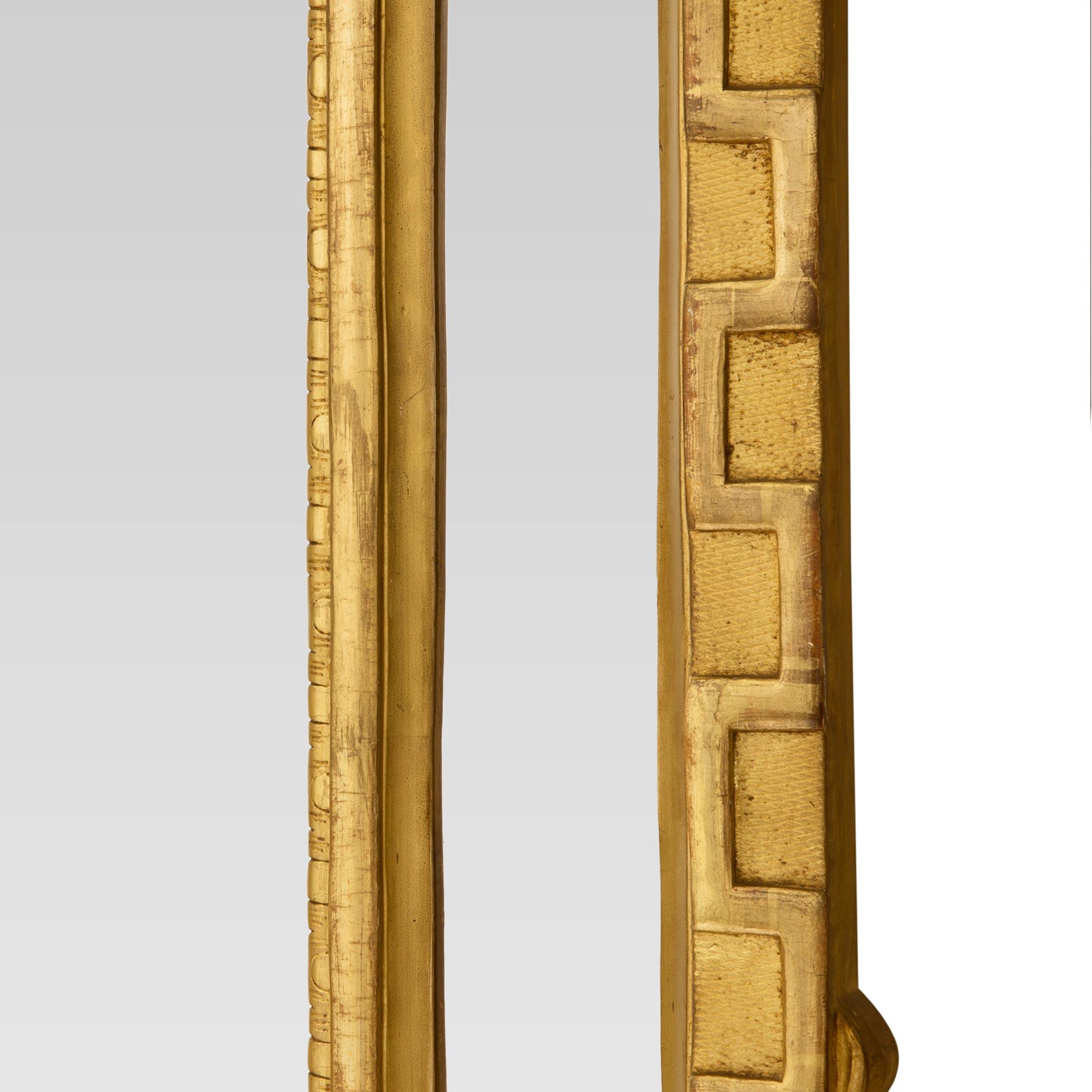 Französisch frühen 19. Jahrhundert Louis XVI-Stil Doppel gerahmt Giltwood Spiegel im Angebot 1