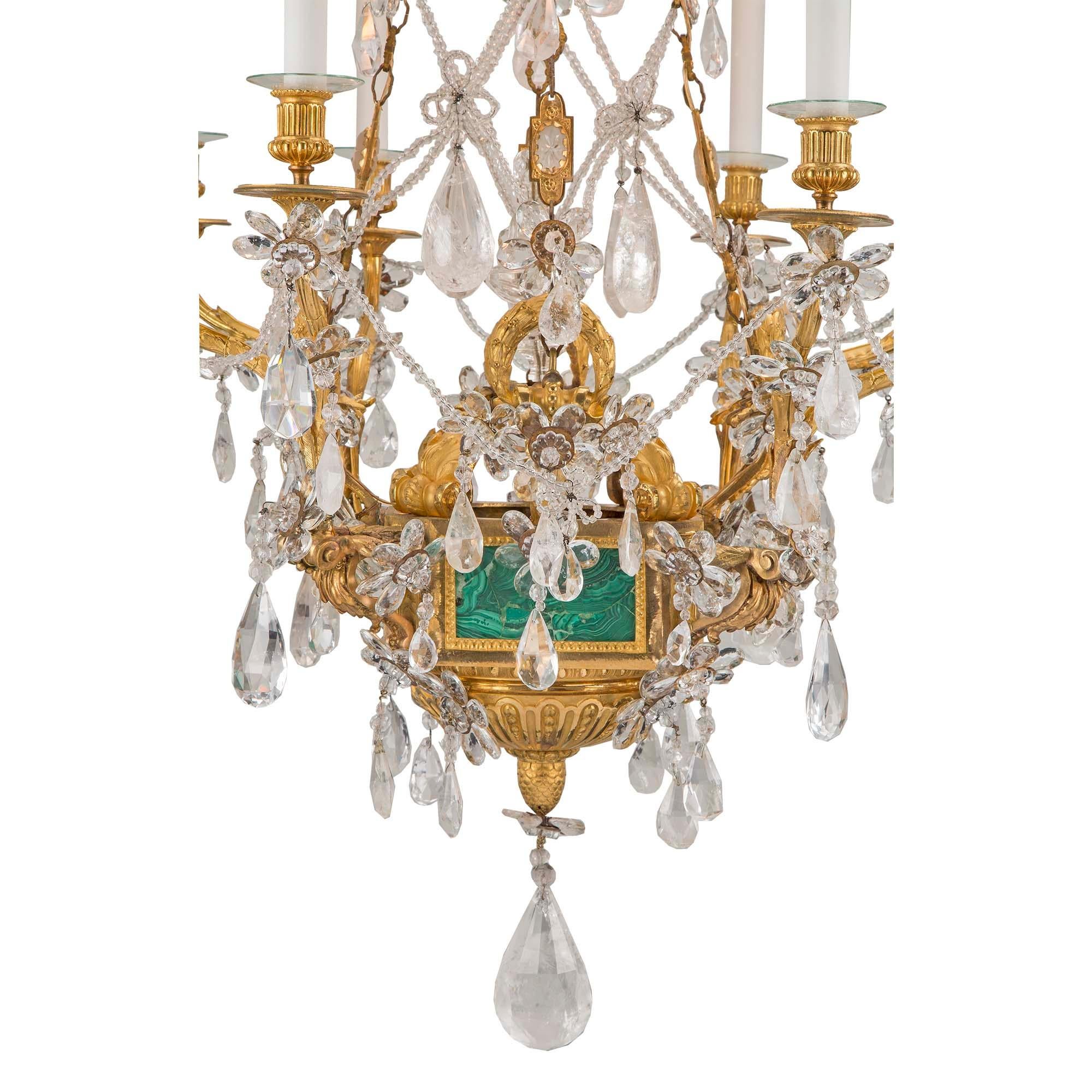  French Early 19th Century Louis XVI Style Eight-Arm Chandelier In Good Condition For Sale In West Palm Beach, FL