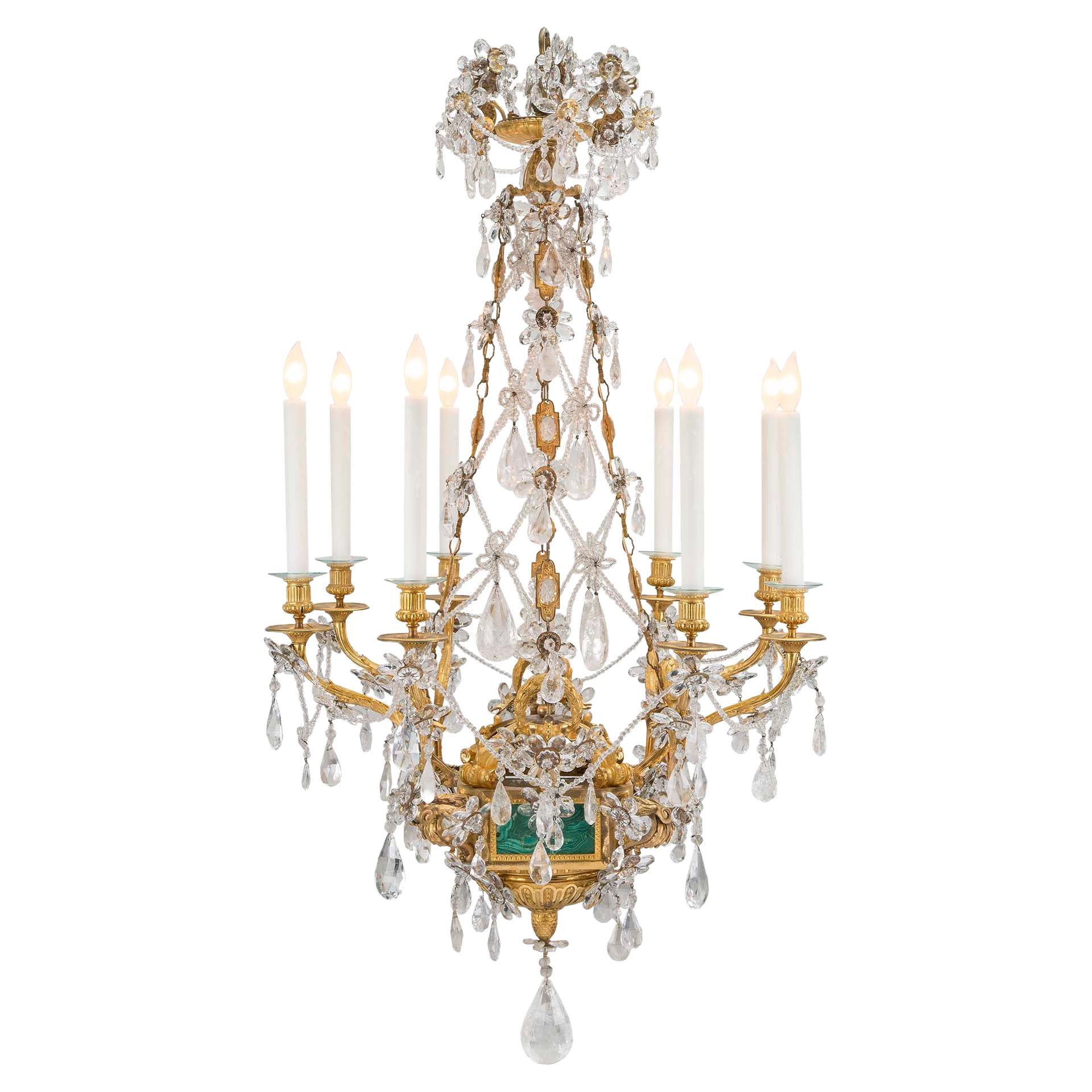  French Early 19th Century Louis XVI Style Eight-Arm Chandelier