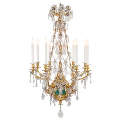  Lustre à huit bras de style Louis XVI français du début du XIXe siècle