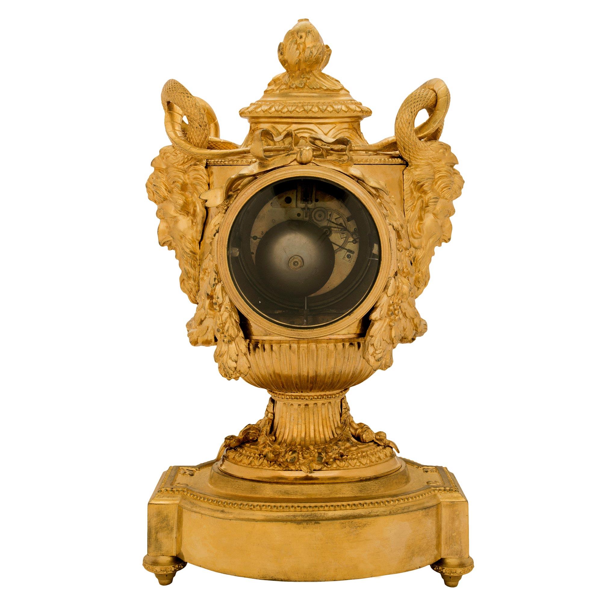 French Early 19th Century Louis XVI Style Ormolu Clock, 'Signed Lepaute Paris' For Sale 5