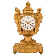 Antique French Early 19th Century Louis XVI Style Ormolu Clock, 'Signed Lepaute Paris'