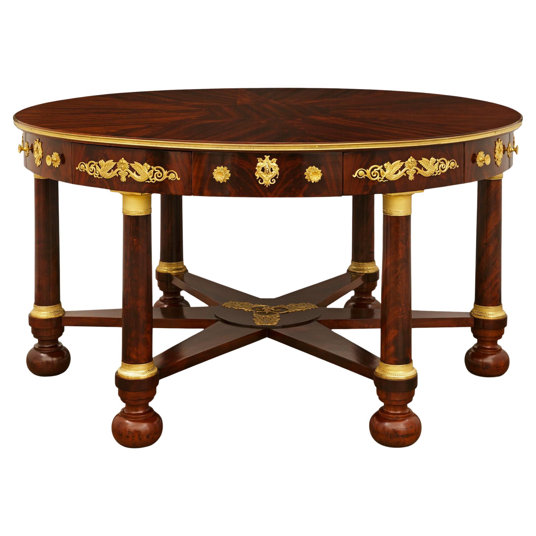 French early 19th century Mahogany and Ormolu center table