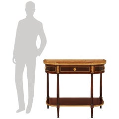 French early 19th century Mahogany, Ormolu, and Bréche Polychrome