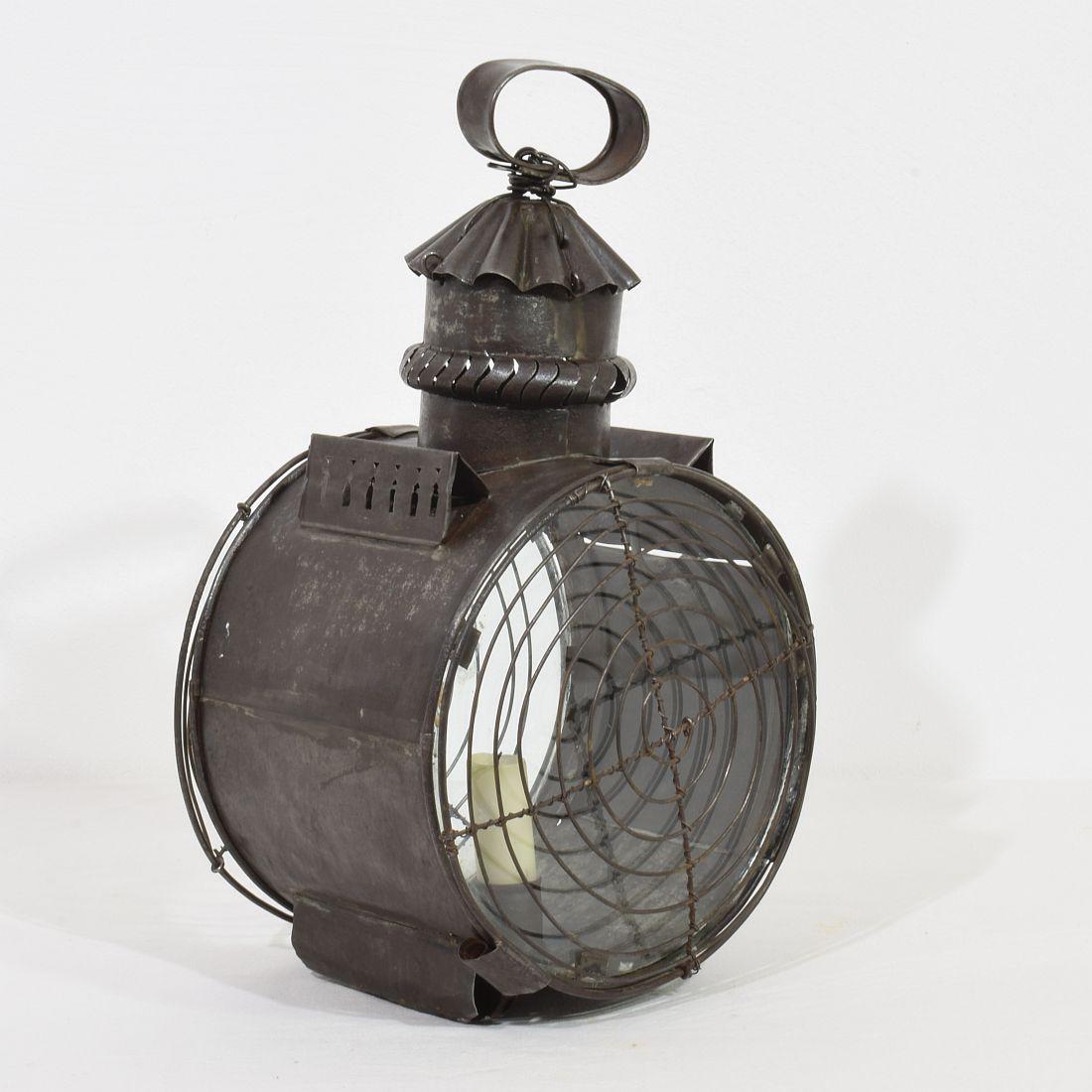 Hand-Crafted French, Early 19th Century Metal Lantern For Sale