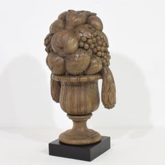 French Early 19th Century Neoclassical Hand Carved Oak Vase Ornament/ Finial