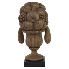 French Early 19th Century Neoclassical Hand Carved Oak Vase Ornament/ Finial