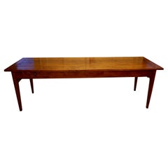 French Early 19th Century Oak Farm House Table Tapered Legs