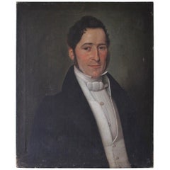 French Early 19th Century Oil on Canvas Portrait of a Gentleman