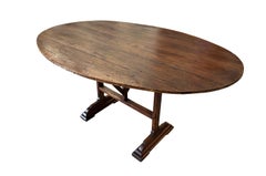 Table ovale française « Vigneron » du début du XIXe siècle – Table de dégustation de vin