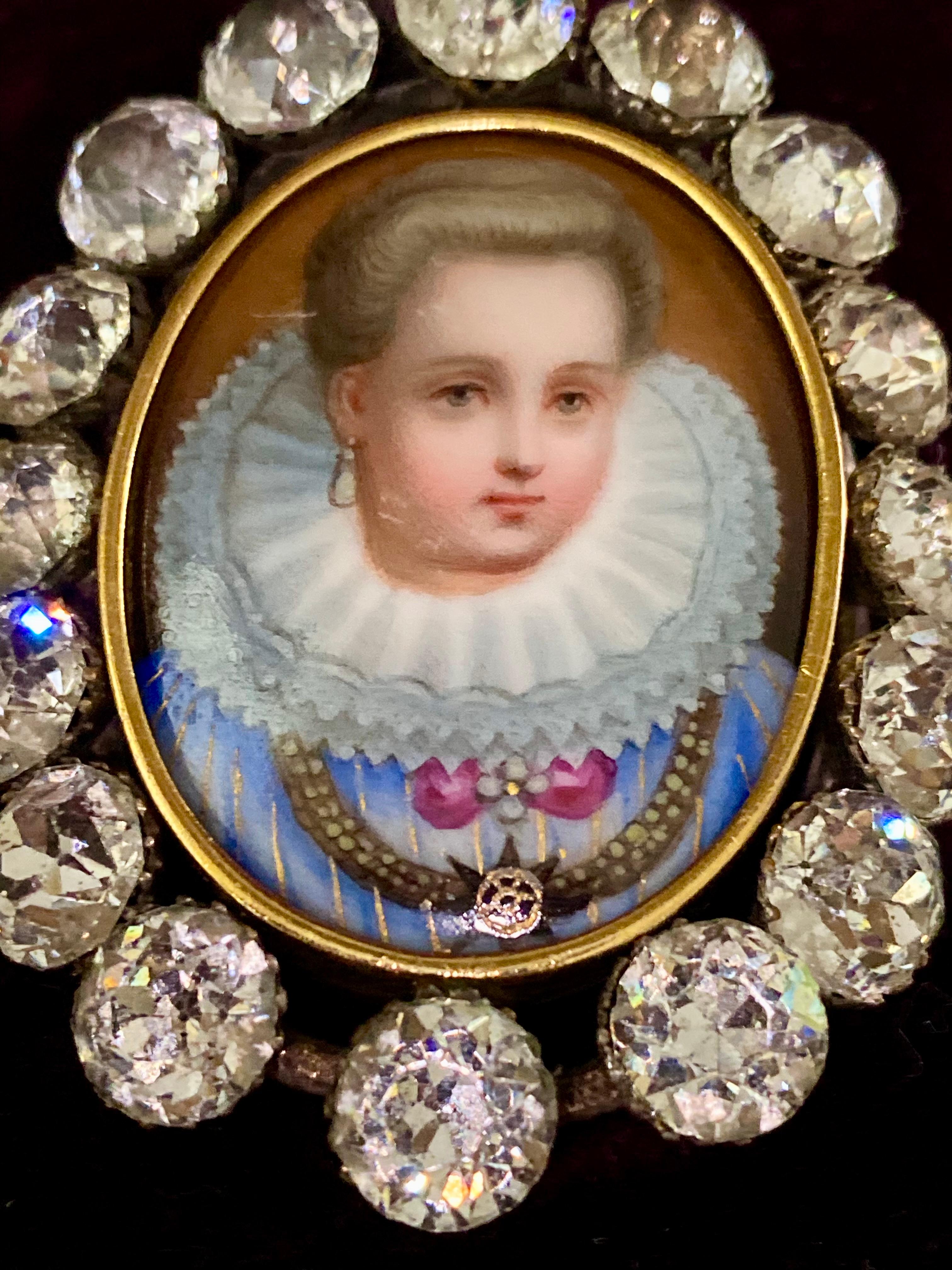 Renaissance Early !9th Century French Miniature Porcelain and Paste Pendant For Sale