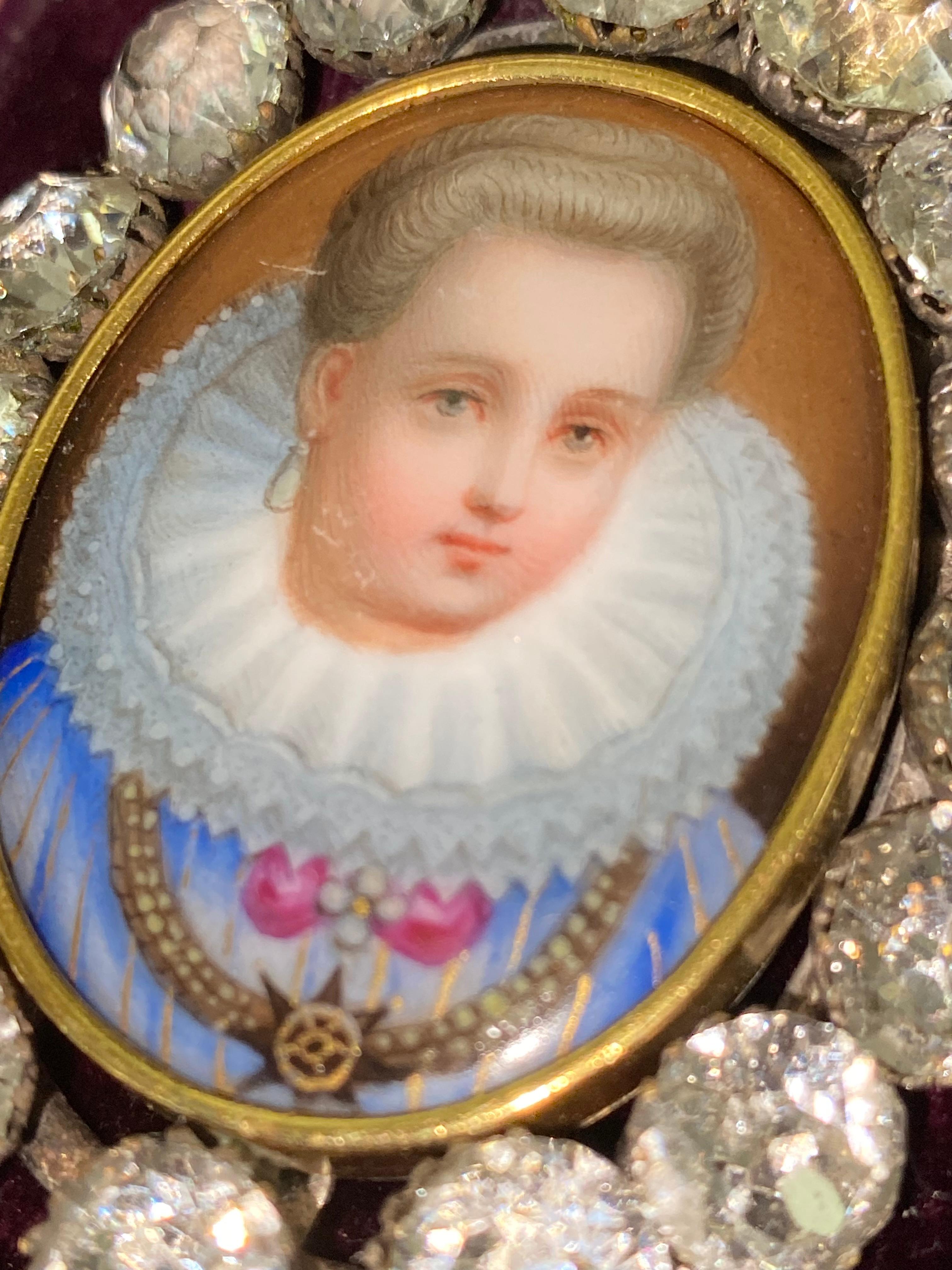 Early !9th Century French Miniature Porcelain and Paste Pendant In Good Condition For Sale In Warminster, GB