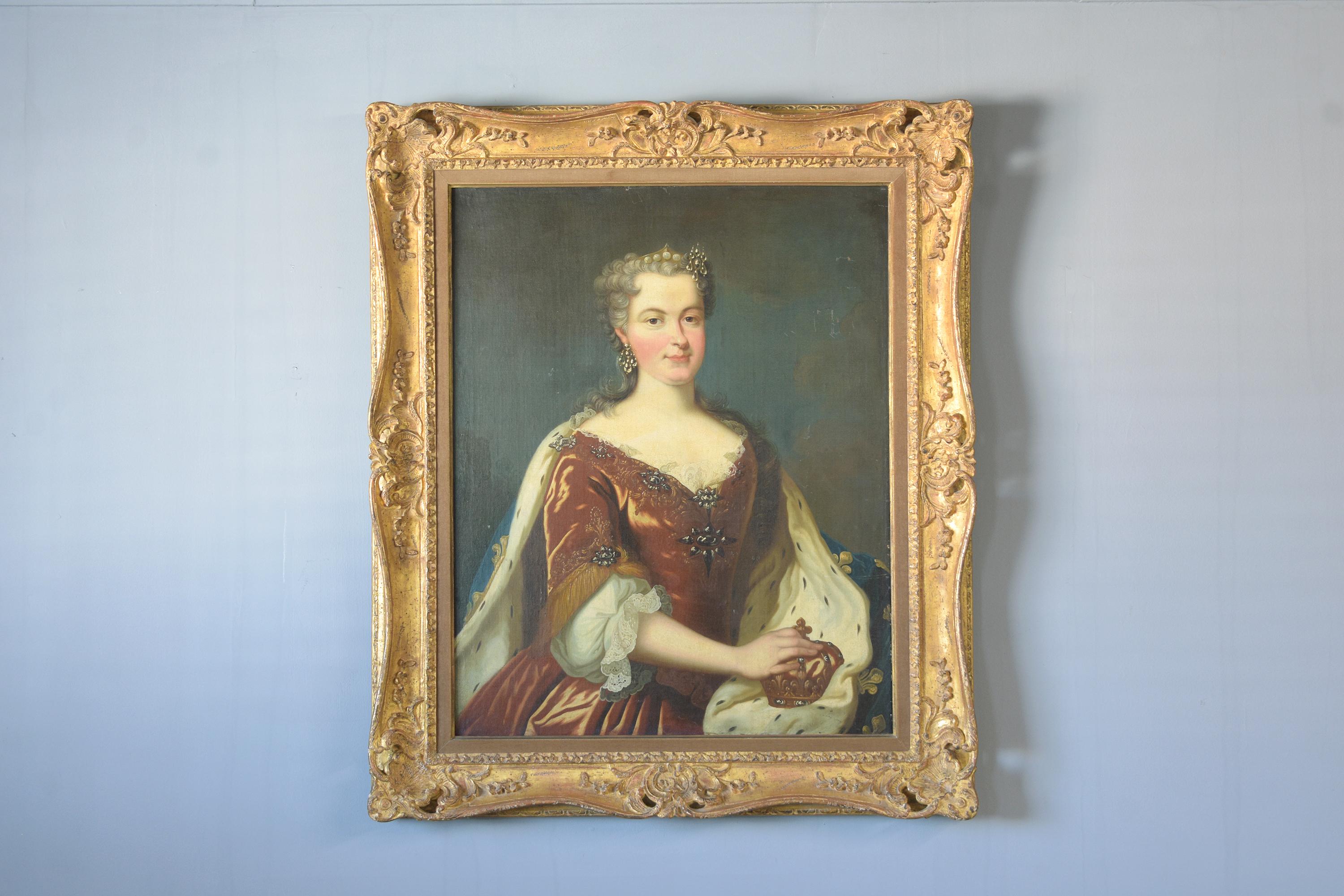 Belle Époque Antique Early 19th Century Giltwood Framed Wall Painting