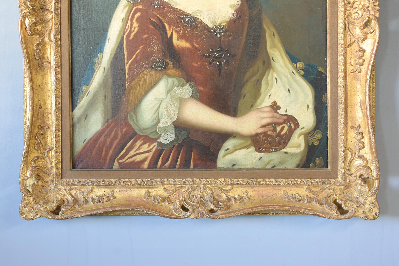 Antique Early 19th Century Giltwood Framed Wall Painting In Good Condition In Los Angeles, CA