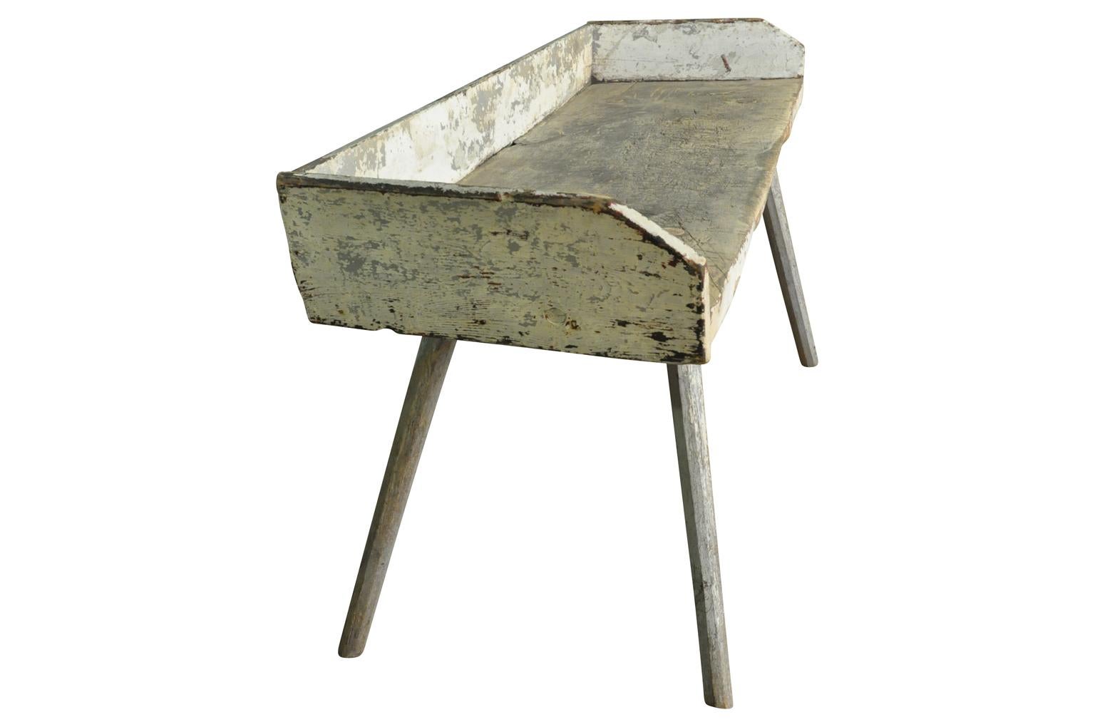 Bleached French Early 19th Century Primitive Work Table